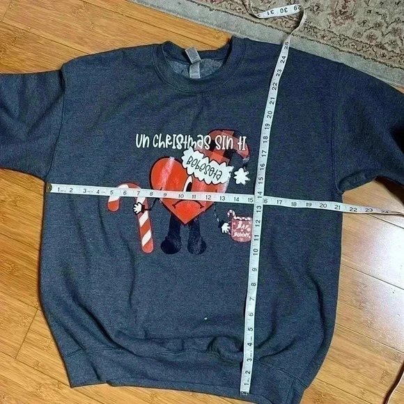 Bad Bunny Christmas Sweatshirt m cotton polyester blend - Picture 3 of 5